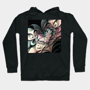 A Fractal Design in A Heart Motif Hoodie